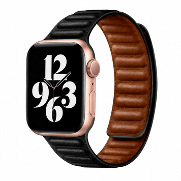 Ремінець Leather Link для Apple Watch 42mm | 44mm | 45mm | 46mm | 49mm Black/Brown - ash-mobile.com.ua - фото 1