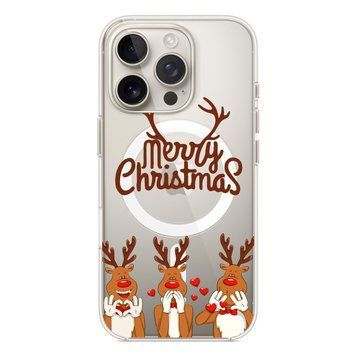 Чохол прозорий Print NEW YEAR with MagSafe для iPhone 17 PRO Three deer