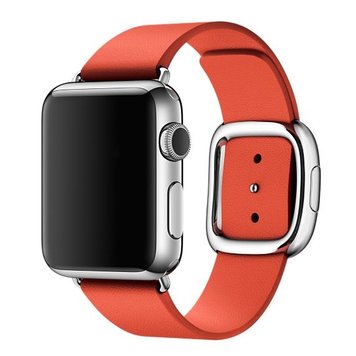 Ремінець Modern Buckle Leather для Apple Watch 38mm | 40mm | 41mm Red/Silver - ash-mobile.com.ua - фото 1