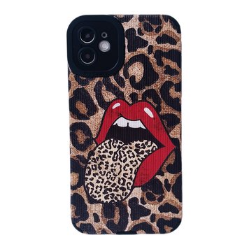 Чехол Ribbed Case для iPhone 12 Mini Leopard Lips - ash-mobile.com.ua - фото 1