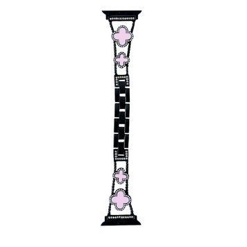 Ремешок Van Cleef для Apple Watch 38mm | 40mm | 41mm | 42mm (10 | 11 series) Black/Pink - ash-mobile.com.ua - фото 1