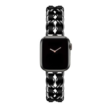 Ремешок Chanel Leather для Apple Watch 38mm | 40mm | 41mm Black/Black - ash-mobile.com.ua - фото 1