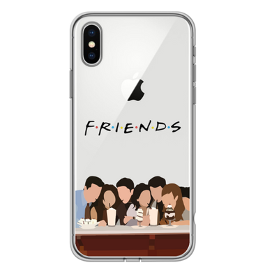Чехол прозрачный Print FRIENDS для iPhone XS MAX Cafe купить