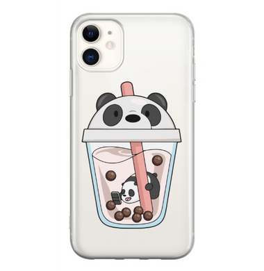 Чехол прозрачный Print SUMMER для iPhone 12 MINI Panda Сocktail купить