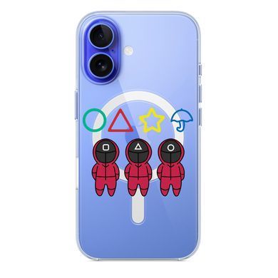Чохол прозорий Print SQUID GAME with MagSafe для iPhone 17 Soldiers