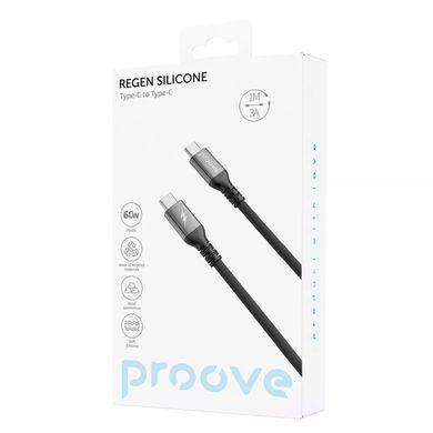 Кабель Proove ReGen Silicone Type-C to Type-C 60W (1m) Black - ash-mobile.com.ua - фото 2
