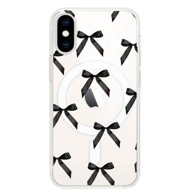 Чехол прозрачный Print Mood swings with MagSafe для iPhone X | XS Bow Black - ash-mobile.com.ua - фото 1