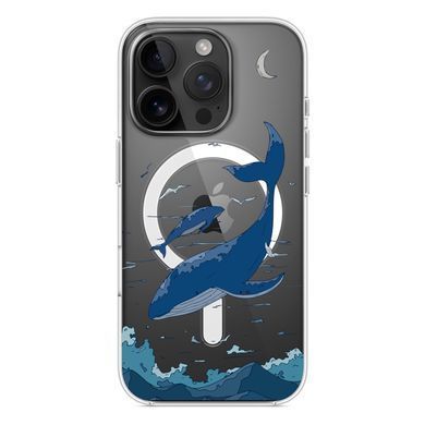 Чехол прозрачный Print Animal Blue with MagSafe для iPhone 16e | 17e Whale - ash-mobile.com.ua - фото 3