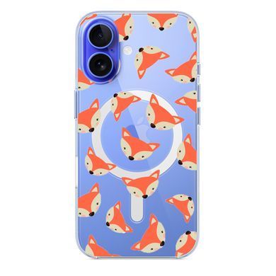 Чехол прозрачный Print Animals with MagSafe для iPhone 17 Fox