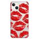 Чехол прозрачный Print Love Kiss для iPhone 13 MINI Lips