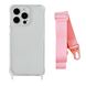 Чехол прозрачный с ремешком для iPhone 15 Plus Pink
