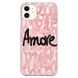 Чехол прозрачный Print Amore для iPhone 12 | 12 PRO Pink купить