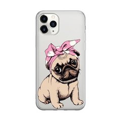 Чохол прозорий Print Dogs для iPhone 12 | 12 PRO Happy Pug купити