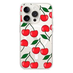 Чохол прозорий Print Cherry Land with MagSafe для iPhone 14 PRO Big Cherry