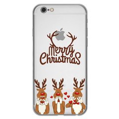 Чехол прозрачный Print NEW YEAR для iPhone 6 Plus | 6s Plus Three deer купить