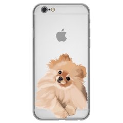 Чохол прозорий Print Dogs для iPhone 6 | 6s Dog Spitz Light-Brown купити