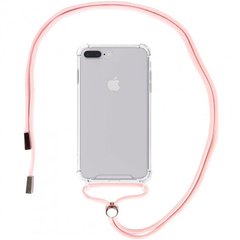 Чохол Crossbody Transparent на шнурку для iPhone 7 Plus | 8 Plus Pink Sand купити
