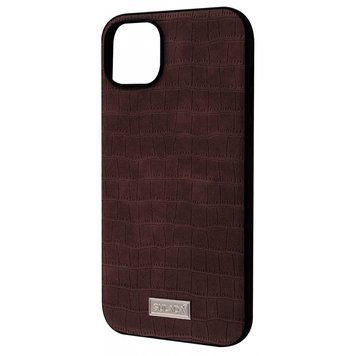 Чехол SULADA Crocodile Leather Case для iPhone 14 Plus Brown - ash-mobile.com.ua - фото 1