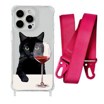 Чохол прозорий з ремінцем Print Mood swings для iPhone 11 Cat Wine/Rose Red - ash-mobile.com.ua - фото 1