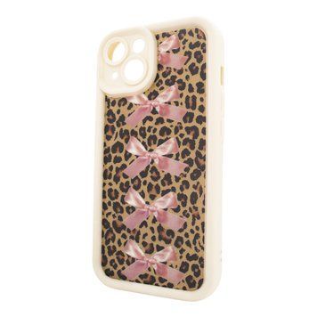 Чохол Wilkins Case для iPhone 15 Leopard Bows Biege/Pink - ash-mobile.com.ua - фото 1