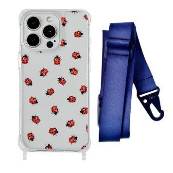 Чехол прозрачный с ремешком Print Happy Nice для iPhone X | XS Lazybug/Midnight Blue - ash-mobile.com.ua - фото 1