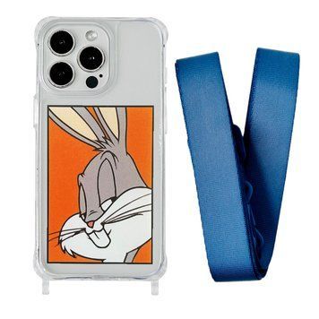 Чохол прозорий з ремінцем Print Кролик для iPhone 14 Plus Кролик/Blue Cobalt - ash-mobile.com.ua - фото 1