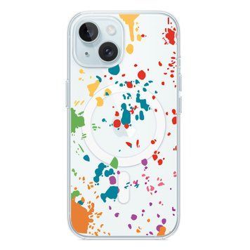 Чохол прозорий Print NEW YEAR with MagSafe для iPhone 14 Plus Paint splashes - ash-mobile.com.ua - фото 1