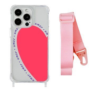 Чохол прозорий з ремінцем Print Mood swings для iPhone 11 PRO Heart Amor/Pink - ash-mobile.com.ua - фото 1