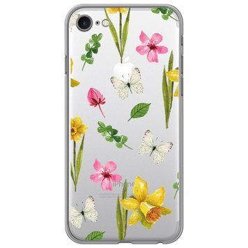 Чохол прозорий Print Butterfly для iPhone 7 | 8 | SE 2 | SE 3 White - ash-mobile.com.ua - фото 1