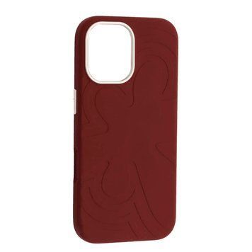 Чохол Flower Liquid Silicone Case with MagSafe для iPhone 16 PRO Deep Cherry Red - ash-mobile.com.ua - фото 1