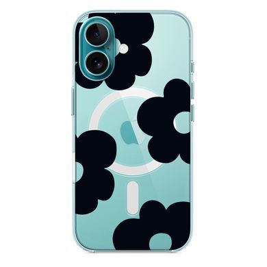 Чохол прозорий Print Flower Color with MagSafe для iPhone 17 Black