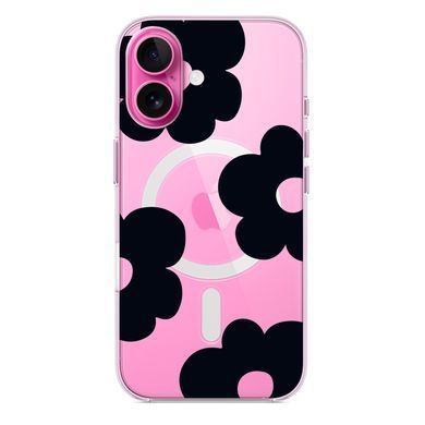Чохол прозорий Print Flower Color with MagSafe для iPhone 17 Black