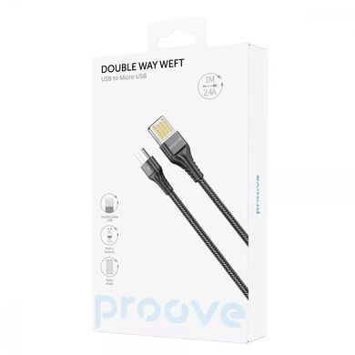 Кабель Proove Double Way Weft USB to Micro USB 2.4A (1m) White - ash-mobile.com.ua - фото 2