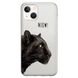 Чохол прозорий Print Meow для iPhone 14 Pantera Black