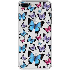 Чохол прозорий Print Butterfly для iPhone 7 Plus | 8 Plus Blue/Pink купити