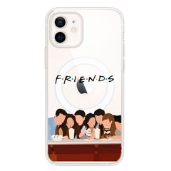 Чохол прозорий Print FRIENDS with MagSafe для iPhone 11 Cafe купити