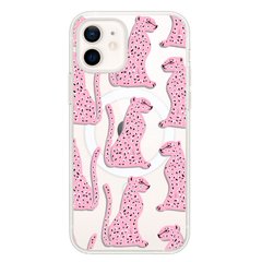 Чохол прозорий Print Meow with MagSafe для iPhone 11 Leopard Pink купити
