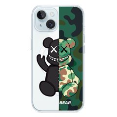 Чохол прозорий Print Robot Bear with MagSafe для iPhone 14 Green