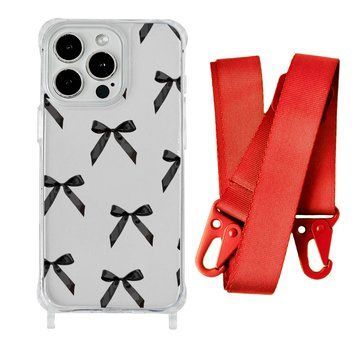 Чохол прозорий з ремінцем Print Mood swings для iPhone X | XS Bow Black/Red - ash-mobile.com.ua - фото 1