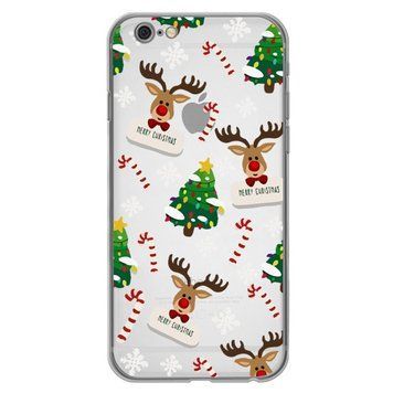 Чохол прозорий Print NEW YEAR для iPhone 6 Plus | 6s Plus Deer heads - ash-mobile.com.ua - фото 1