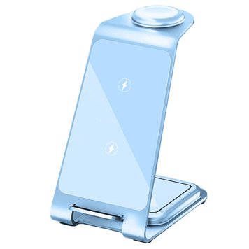 Бездротова зарядка 3 в 1 Smart Pure Metal 15W Sierra Blue - ash-mobile.com.ua - фото 1