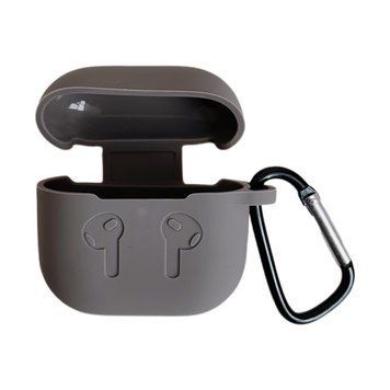 Чохол силіконовий LOGO з карабіном для AirPods 4 Dark Gray - ash-mobile.com.ua - фото 1