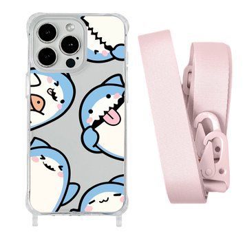 Чохол прозорий з ремінцем Print Shark для iPhone 11 PRO MAX Shark More/Pink Sand - ash-mobile.com.ua - фото 1
