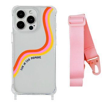 Чохол прозорий з ремінцем Print Mood swings для iPhone 11 PRO MAX Live in the moment/Pink - ash-mobile.com.ua - фото 1
