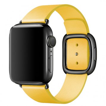 Ремінець Modern Buckle Leather для Apple Watch 38mm | 40mm | 41mm Yellow/Black - ash-mobile.com.ua - фото 1