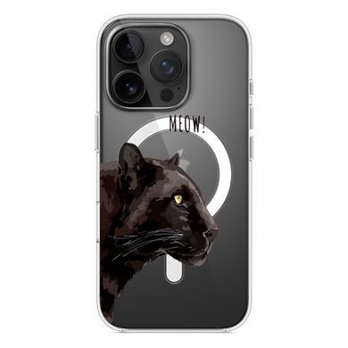 Чохол прозорий Print Meow with MagSafe для iPhone 16e | 17e Pantera Black - ash-mobile.com.ua - фото 3