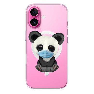 Чехол прозрачный Print Animals with MagSafe для iPhone 17 Panda