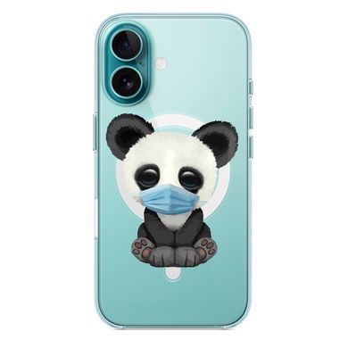 Чехол прозрачный Print Animals with MagSafe для iPhone 17 Panda