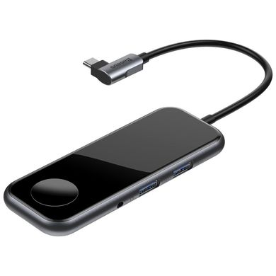 Перехідник для MacBook USB-C хаб Baseus Superlative Multifunctional 5 в 1 з зарядкою для Apple Watch Black - ash-mobile.com.ua - фото 1