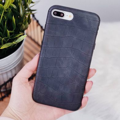 Чехол Leather Crocodile Case для iPhone 7 Plus | 8 Plus Black купить